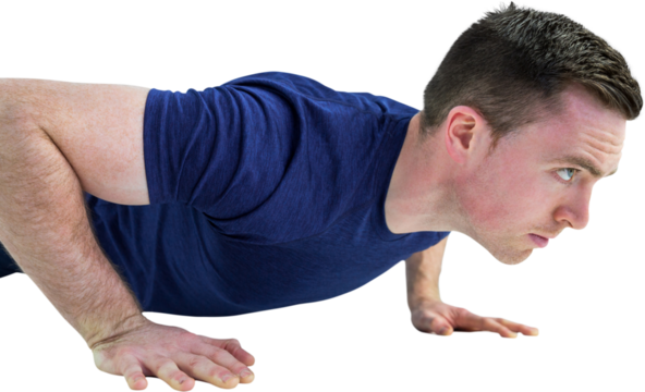 Fit man doing push ups