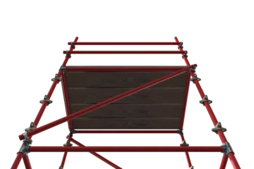 Keuken spatwand met foto 3d image of red scaffolding © vectorfusionart