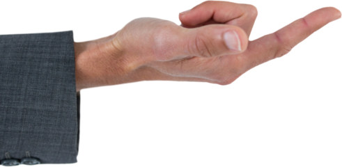 Cropped image of businessman pointing 