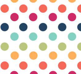 Foto op Aluminium Colorful polka dot pattern  © vectorfusionart