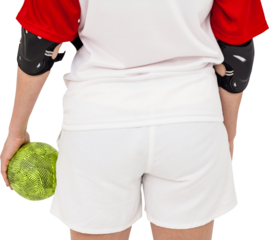 Sportswoman holding a ball