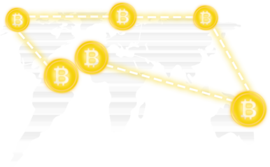 Symbol of bitcoin digital cryptocurrency