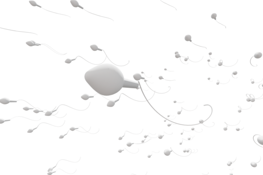 Sperms on white background