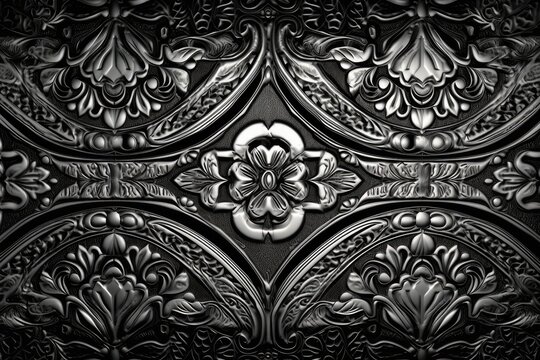monochromatic metal background with a grungy texture. Generative AI