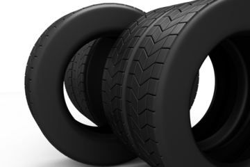 Close up of black tyre