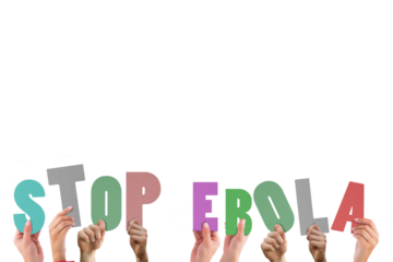 Hands holding up stop ebola