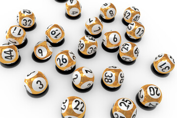Naklejka premium Lottery balls with numbers
