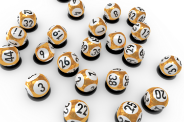 Lottery balls with numbers