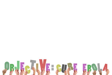 Hands holding up cure ebola