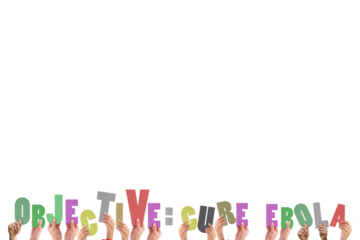 Hands holding up cure ebola