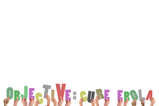 Hands holding up cure ebola - Powered by Adobe