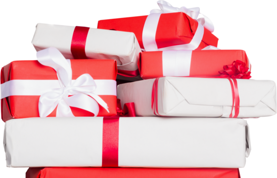 Red Christmas presents