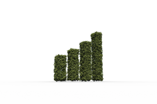 Bar chart made of leaves