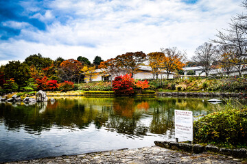 Obraz premium びわこ文化公園の風景と紅葉