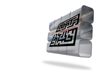 Arrow going through maze on abstract screen