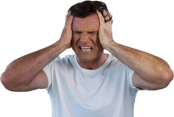 Mature man with eyes closed