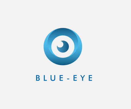 blue iris eye logo template design vector inspiration isolated white background