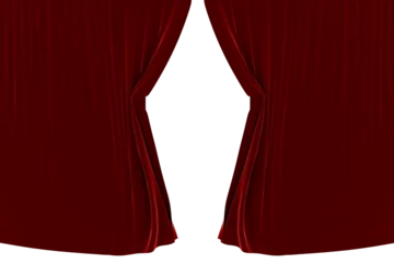 Foto op Canvas Curtains in red color against white background © vectorfusionart