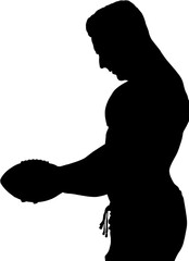 Male athlete holding ball