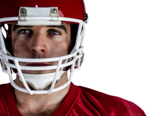 American football player looking at camera