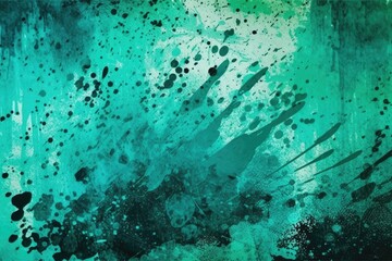 abstract painting with green and black colors. Generative AI