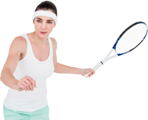 Female athlete playing tennis