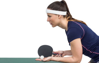 Female athlete playing table tennis
