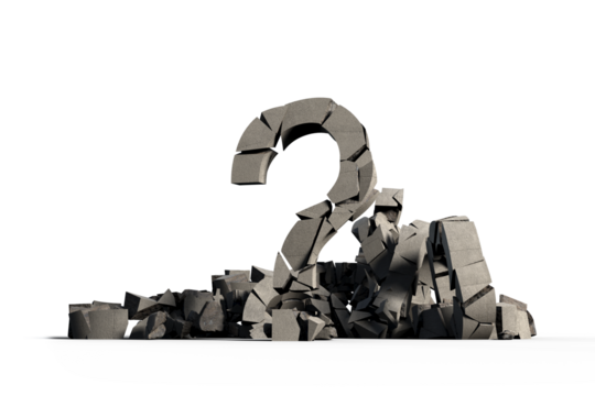 3d composite image of several damaged signs 