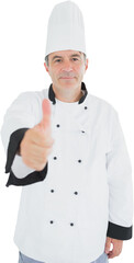 Portrait of chef showing thumbs up sign