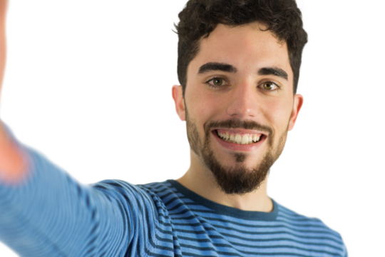 Casual man taking a selfie