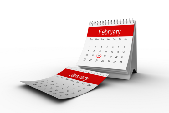 Illustrative image of February on calendar