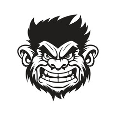 troll, logo concept black and white color, hand drawn illustration