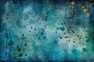 abstract painting with shades of blue and green. Generative AI
