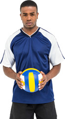 Sportsman holding a volleyball
