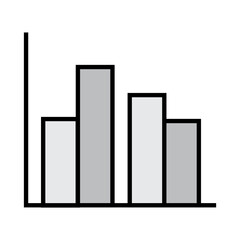 Join bar graph against white background