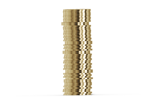 3d stack of gold coins
