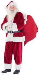 Santa carries his red bag