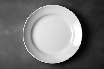Blank white plate top view for mockup illustration with Generative AI
