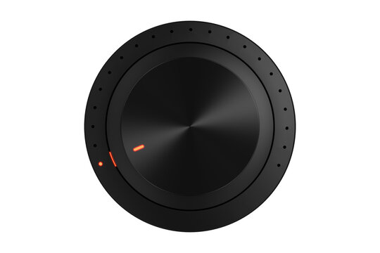 Black knob against white background