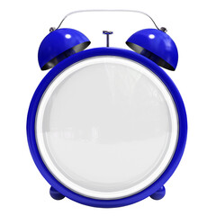 Shiny blue blank twin bell alarm clock