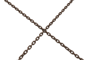 3d image of chains in cross shape