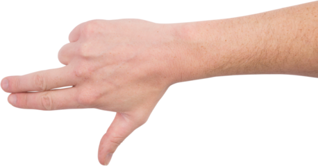 Hand gesturing on white background