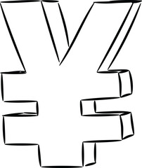 Vector image of yen sign