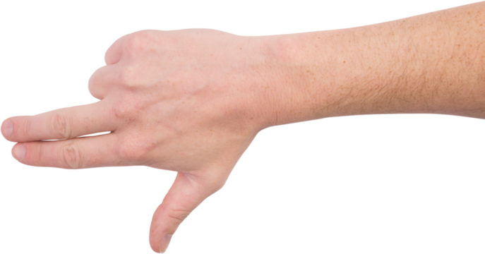 Hand gesturing on white background