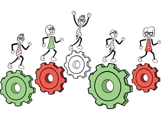 People running on gear