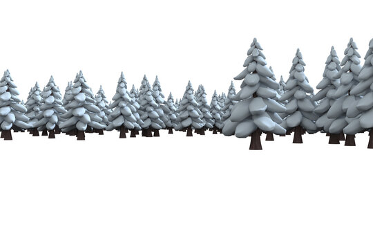 Digital image of snow covered tree