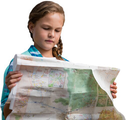 Girl holding map