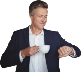 Businessman checking time