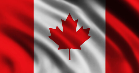 Fototapeta na wymiar Canadian flag waving background