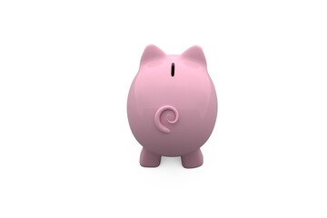 Piggy bank on white background